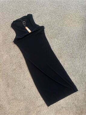Skims Black Sleeveless Mini sheer Dress